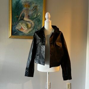 SHEIN Classic Black Leather Jacket